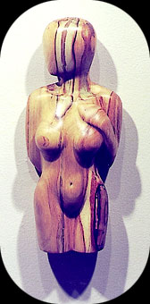 Innocence - eucalyptus figurative sculpture by Christopher Rebele