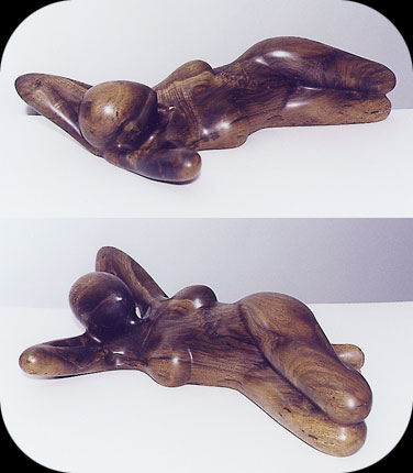 Saturday Morning - walnut sculpture by Christopher Rebele