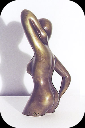 The Pose, bronze sculpture by Christopher Rebele, view 1